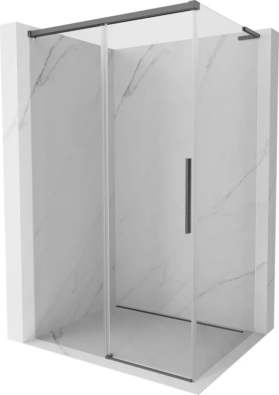 Mexen Rox, L posuvný sprchový kút 100 x 90 cm, 8mm číre sklo, brúsený grafit profil, 8C2L-100-090-66-00