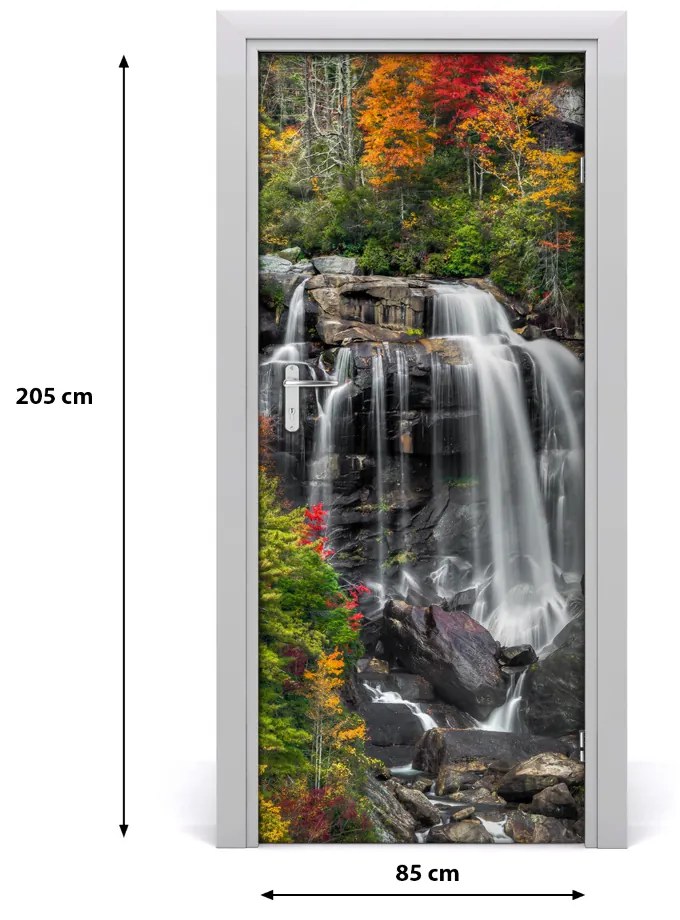 Fototapeta na dvere samolepiace vodopád jeseň 85x205 cm