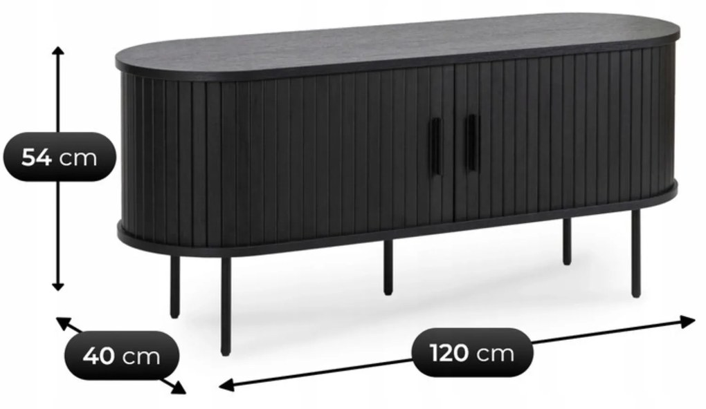 PROXIMA.store - Elegantný TV stolík TRISH FARBA: čierna