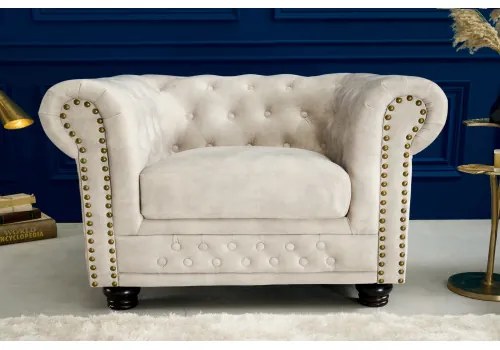 Kreslo 42312 Chesterfield Zamat Champagner  - Komfort-nábytok