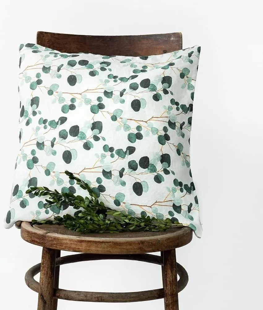 Ľanová obliečka na vankúš 40x40 cm Eucalyptus – Linen Tales
