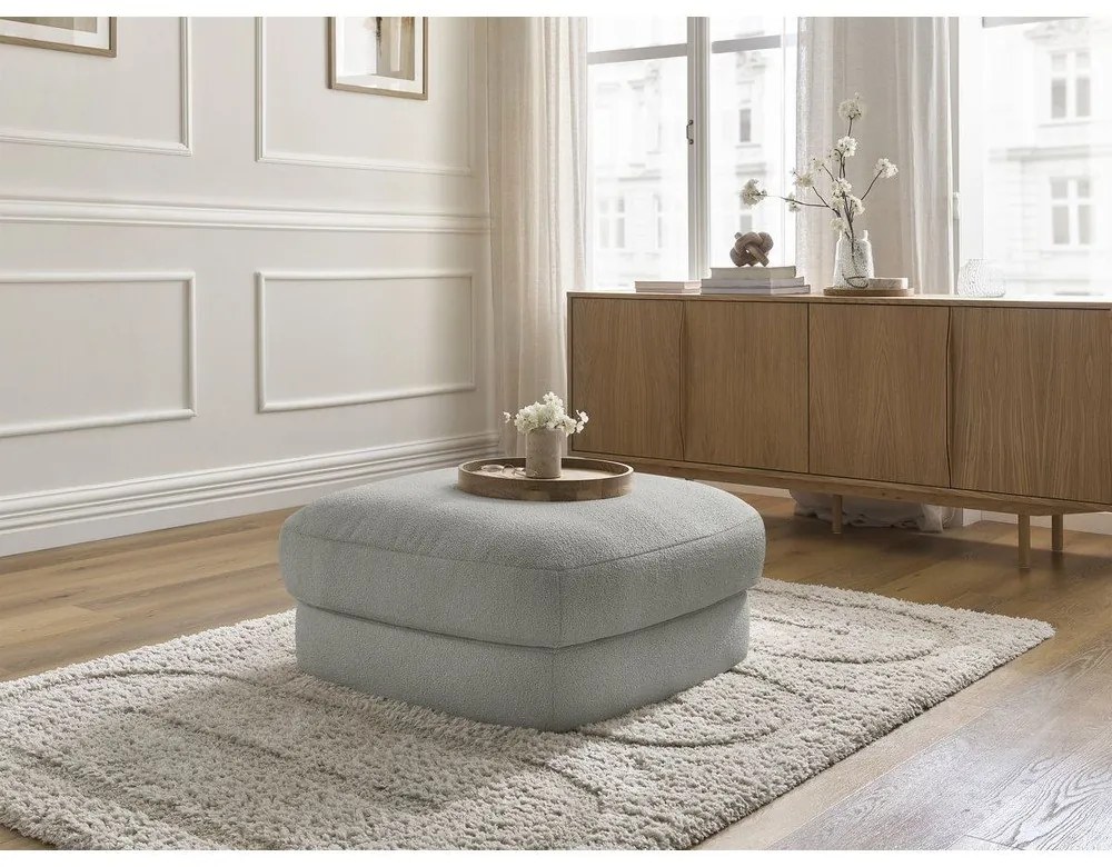 Svetlosivá podnožka z textílie buklé Leonore – Bobochic Paris