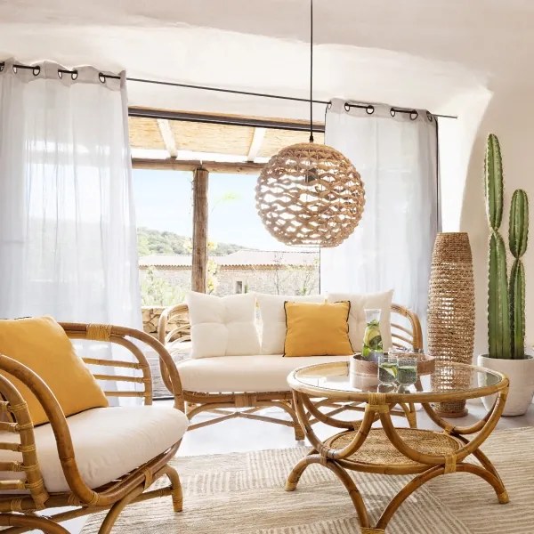 Atmosphera - Stojacia lampa SAND 1xE27/40W/230V buk/vodný hyacint