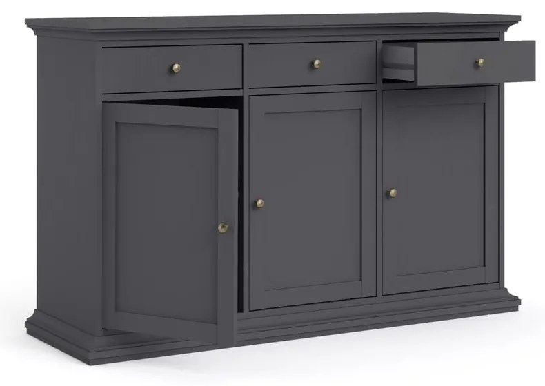 Sivá nízka komoda 144x92 cm Paris – Tvilum