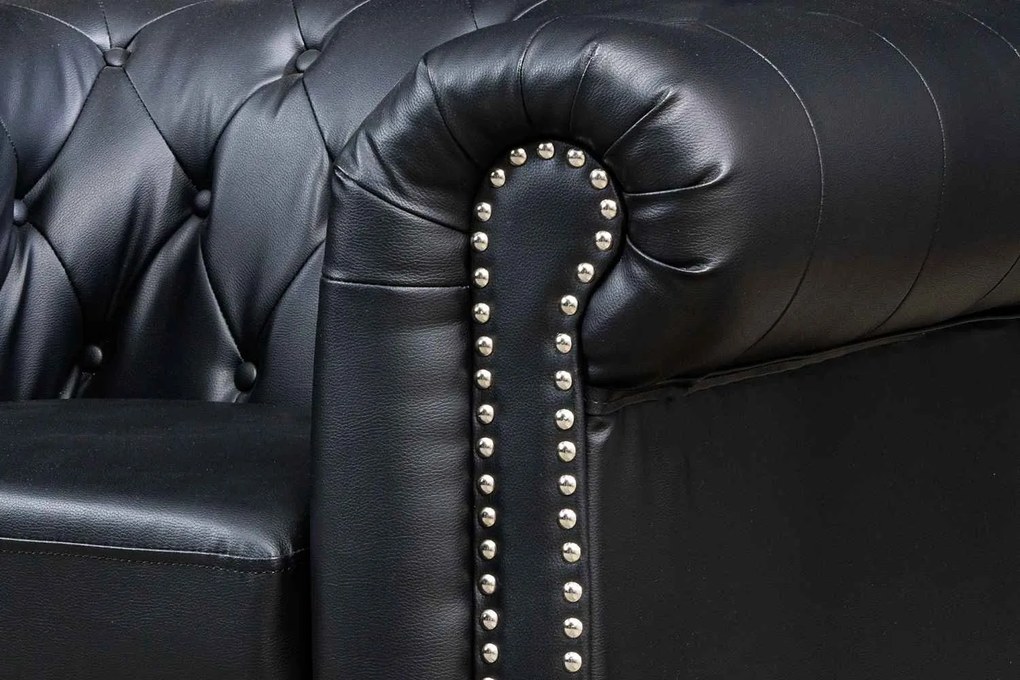 Dizajnové kreslo Chesterfield čierne