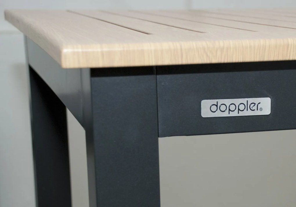 Doppler EXPERT WOOD antracit -  gastro hliníkový stôl 90 x 90 x 75cm, hliník