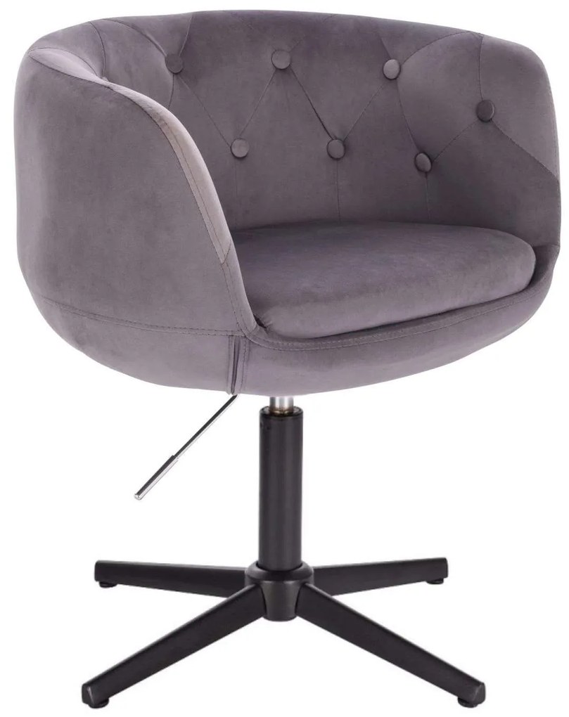 LuxuryForm DESIGN Kreslo MONTANA VELUR na čiernom kríži - šedé