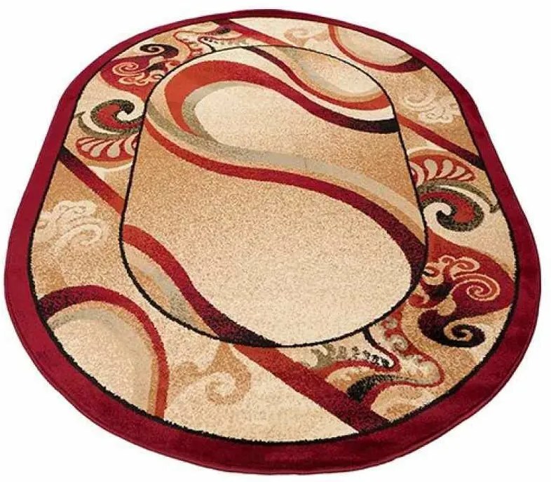 Kusový koberec Vlnenie červený ovál, Velikosti 190x270cm