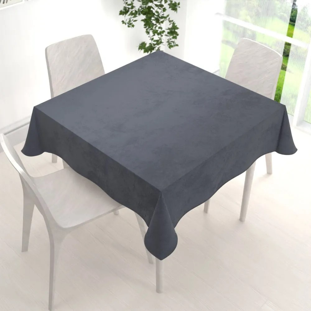 Biante Zamatový štvorcový obrus Velvet Prémium SVP-004 Antracitovo sivý 80x80 cm