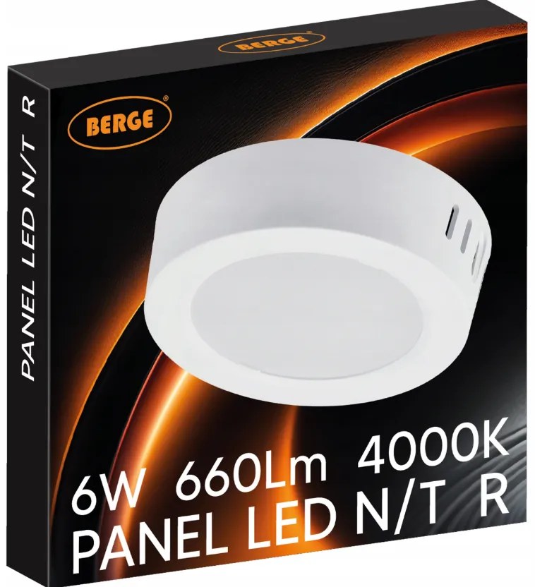 BERGE Prisadený okrúhly LED panel 6W - 660lm - neutrálna farba