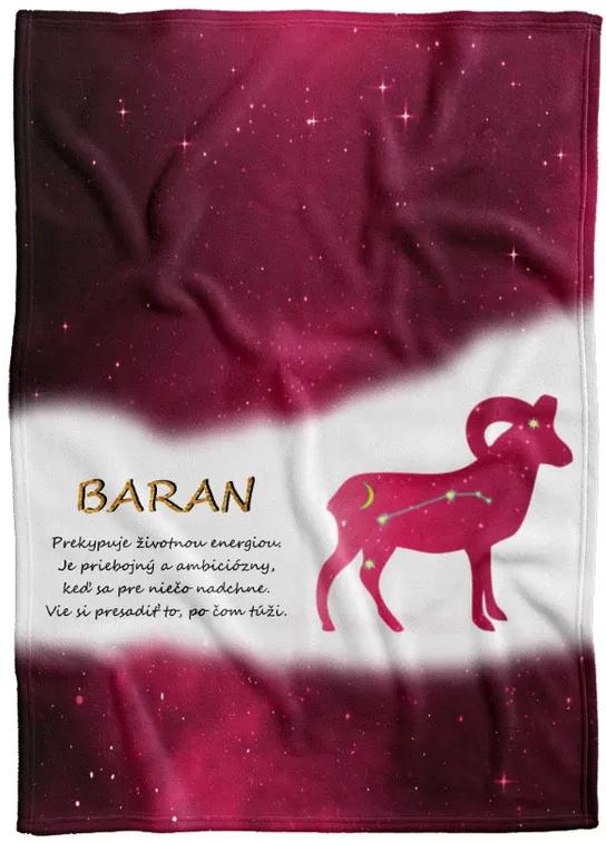 Deka Znamenie Baran (21.3. - 20.4.) - červená (Podšitie baránkom: NE)