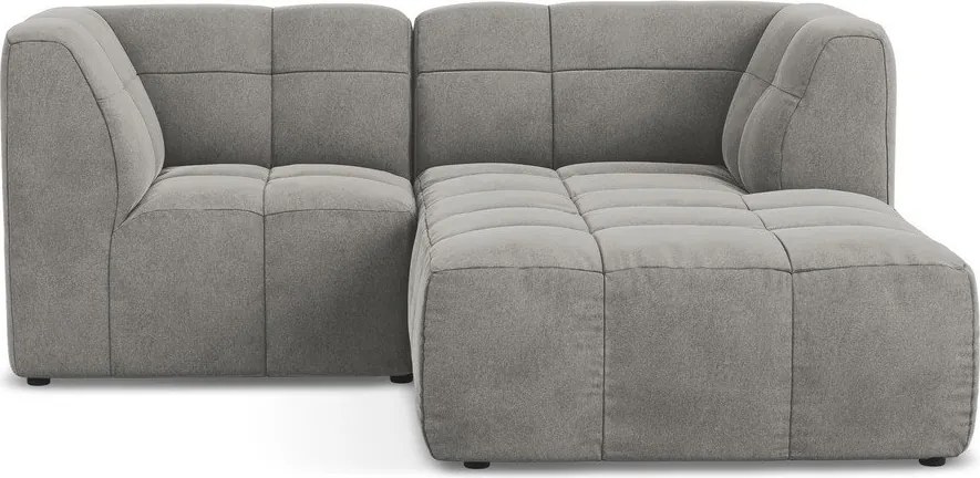 Sivá zamatová rohová pohovka (pravý roh/s leňoškou) Aloha – Makamii