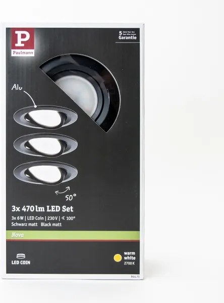 Paulmann 94471 - SADA 3xLED/6W IP23 Kúpeľňové podhľadové svietidlo NOVA 230V
