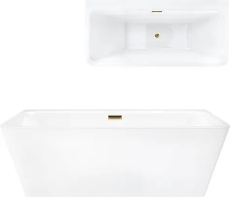 Vaňa Corsan Iseo 150 cm so zlatou povrchovou úpravou