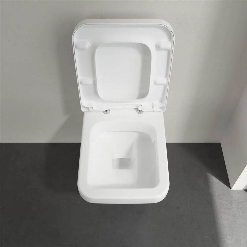 VILLEROY &amp; BOCH Architectura závesné WC s hlbokým splachovaním bez vnútorného okraja (hranatý dizajn), 370 x 530 mm, biela alpská, 5685R001