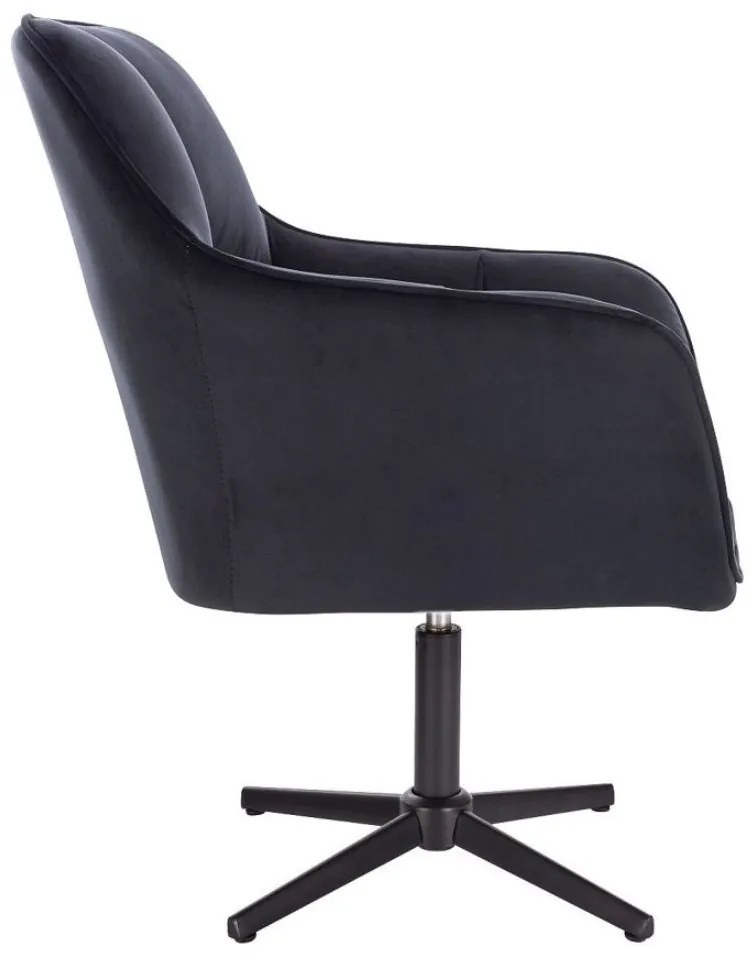 LuxuryForm DESIGN Kreslo AMALFI VELUR na čiernom kríži - čierne