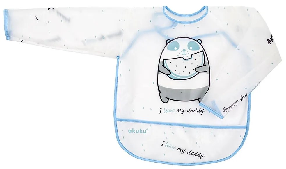 Detský podbradník s rukávmi a vreckom Akuku Panda