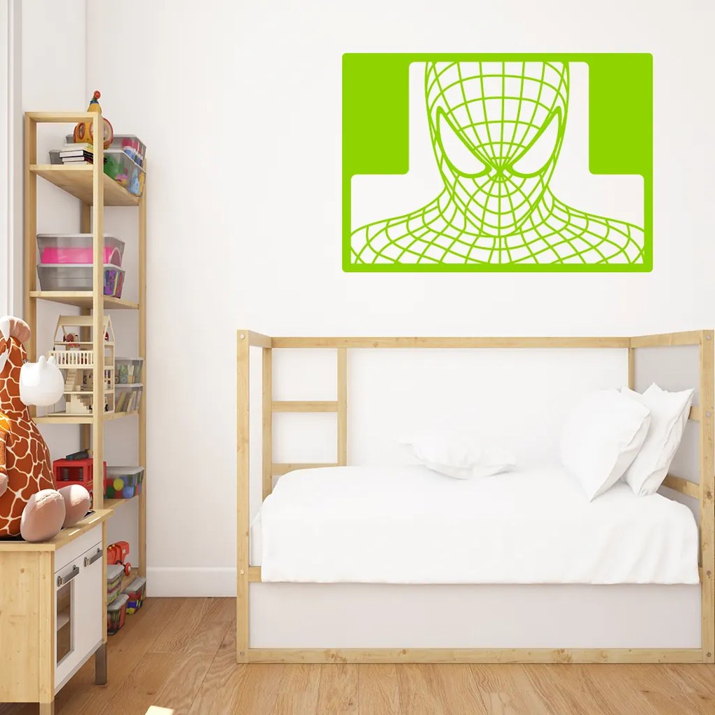Veselá Stena Samolepka na stenu na stenu Spiderman portrét Farba: černá