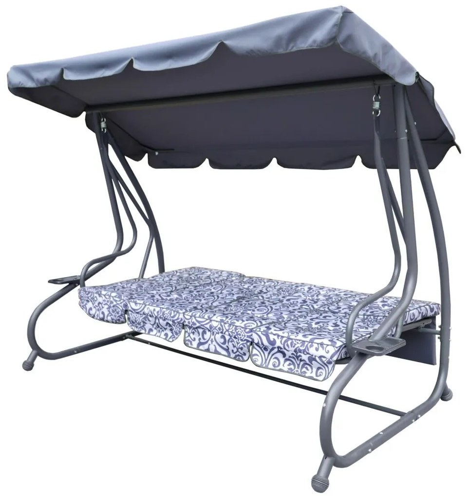 Záhradná hojdačka polohovateľná, pre 4 osoby RAMIZ 8078 SZ - sivá