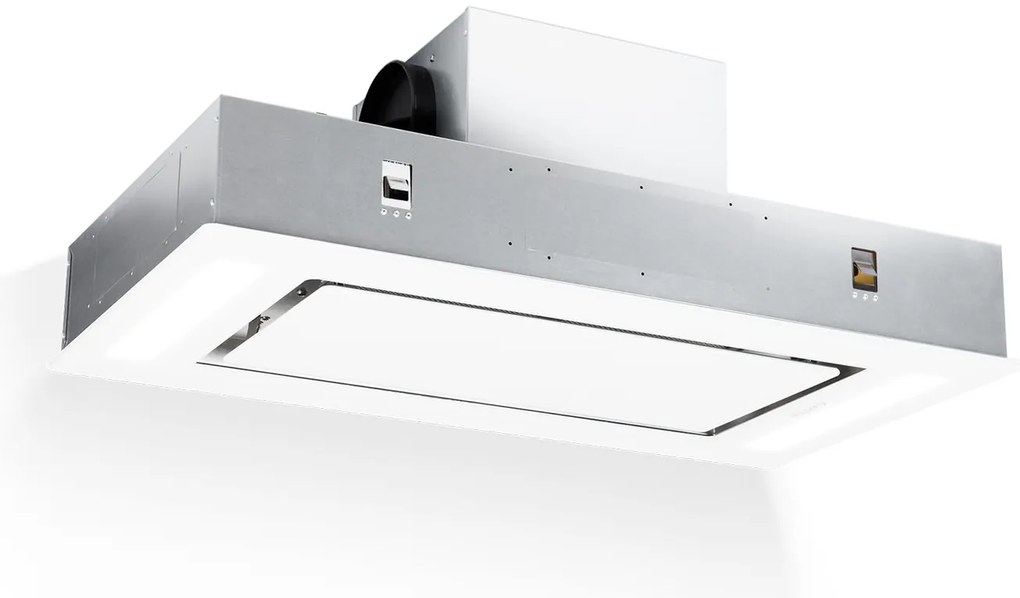Klarstein Remy, digestor, 90 cm, stropný, 620 m³/h, diaľkové ovládanie, biely