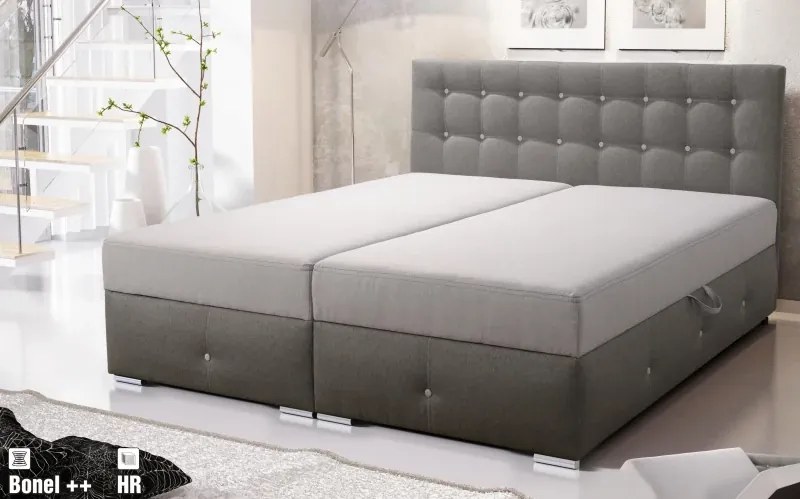 Čalúnená posteľ DARA, 200x180, šedá tm./sv. (gobi 13 / gobi 16)