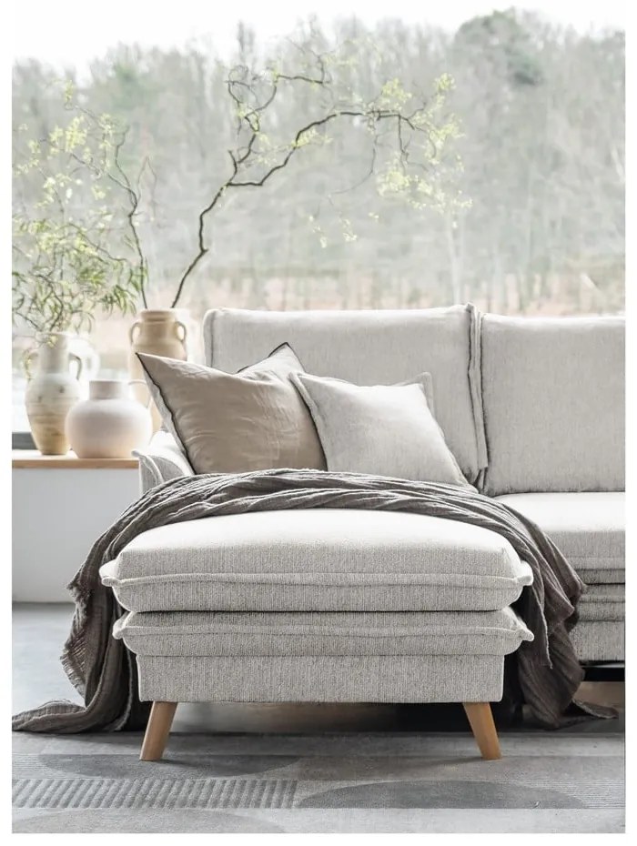 Béžová rozkladacia rohová pohovka (ľavý roh) Charming Charlie – Miuform