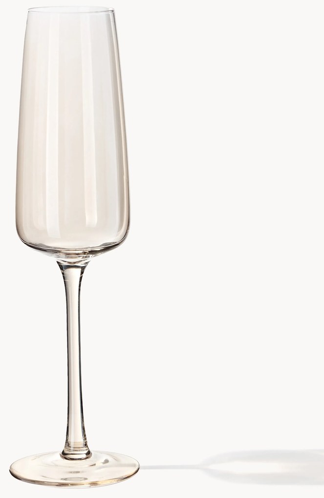 Ručne fúkané poháre na šampanské Ellery, 4 ks