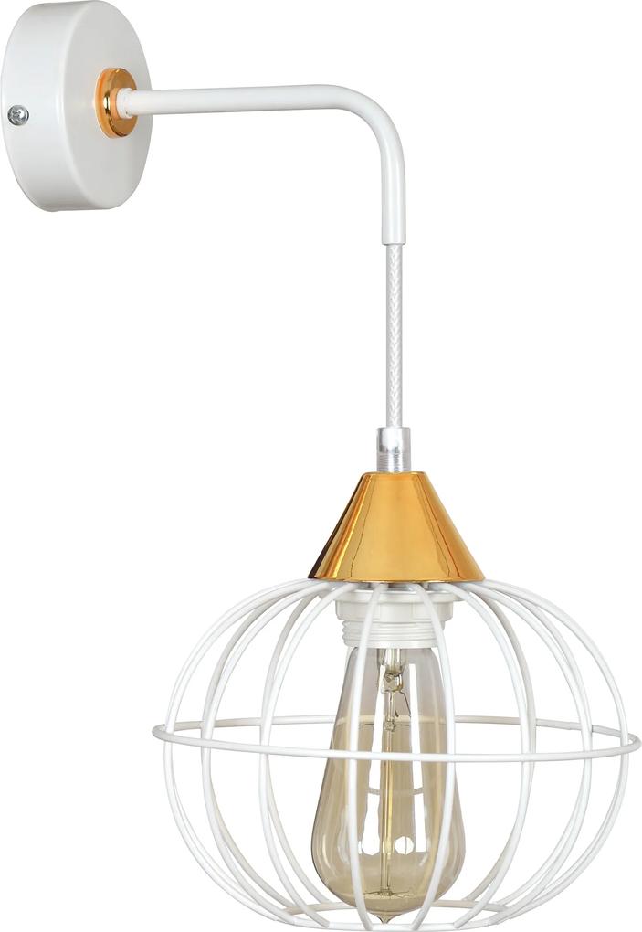 LATARNIA K1  | industriálna retro nástenná lampa Farba: Biela