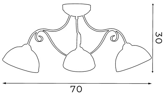 Stropné svietidlo ANTICA 3xE27/60W/230V