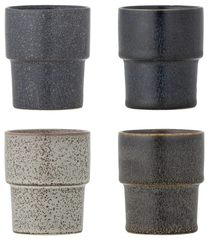 Hnedé šálky v súprave 4 ks na espresso z kameniny 150 ml Ewan – Bloomingville
