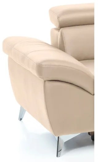 Kožená rohová sedacia súprava SALERNO II pravá, béžová, rozkladacia