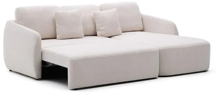 Krémová ženilková rozkladacia rohová pohovka (pravý roh/s leňoškou) Laira – Kave Home