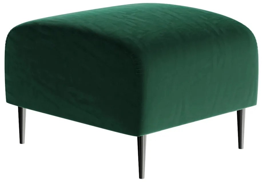 Tmavozelený zamatový puf Ghado Shel