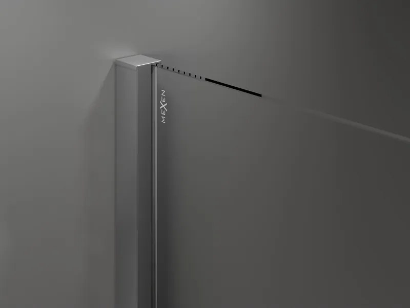 Mexen Velar, posuvné sprchové dvere do otvoru 150 cm, 8mm sklo námraza, brúsený grafit, 871-150-000-31-95