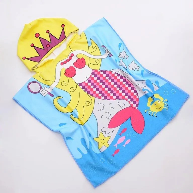 Detské pončo MORSKÁ PRINCEZNA modré