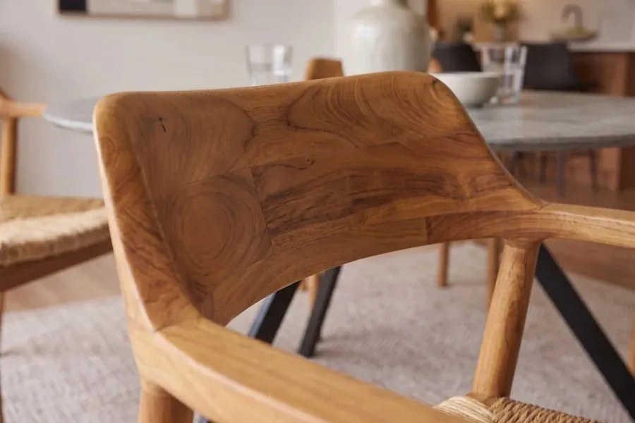 Dizajnová jedálenská stolička Ottoline teak / ratan