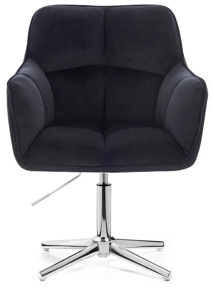 LuxuryForm DESIGN Kreslo AMALFI VELUR na striebornom kríži - čierne