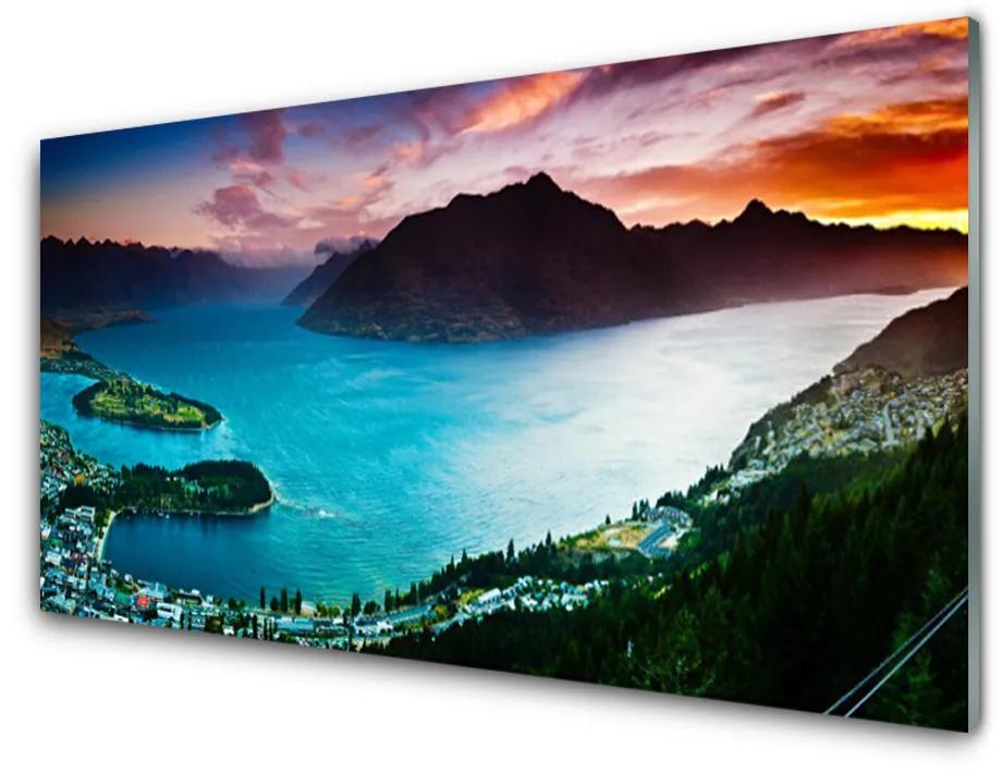 Obraz na akrylátovom skle Polostrov hory príroda 120x60 cm