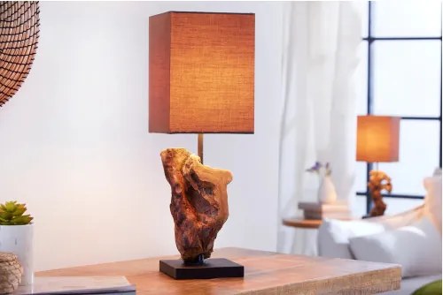Stolová lampa 19479 Masív drevo - Hnedá - Komfort-nábytok