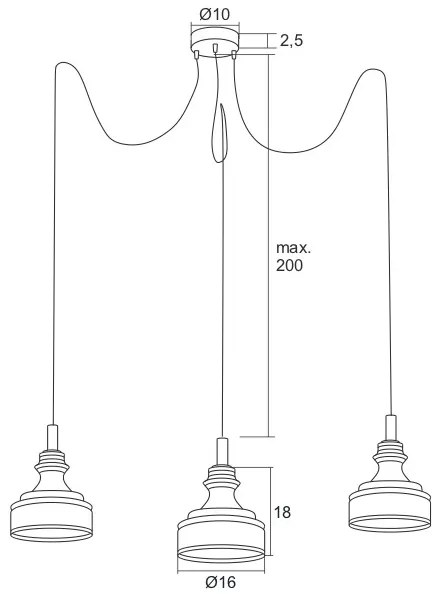 Argon 1354 - LED Luster na lanku TULUZA 3xLED/5W/230V
