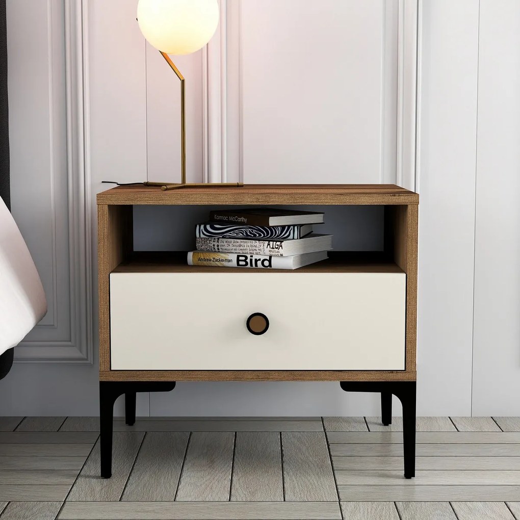 Nočný stolík Lizbon Walnut Cream