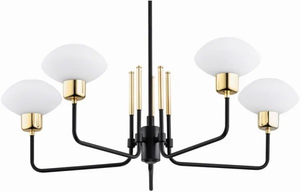 Argon 2128 - Luster na tyči RAVELLO 5xE14/15W/230V čierna/zlatá