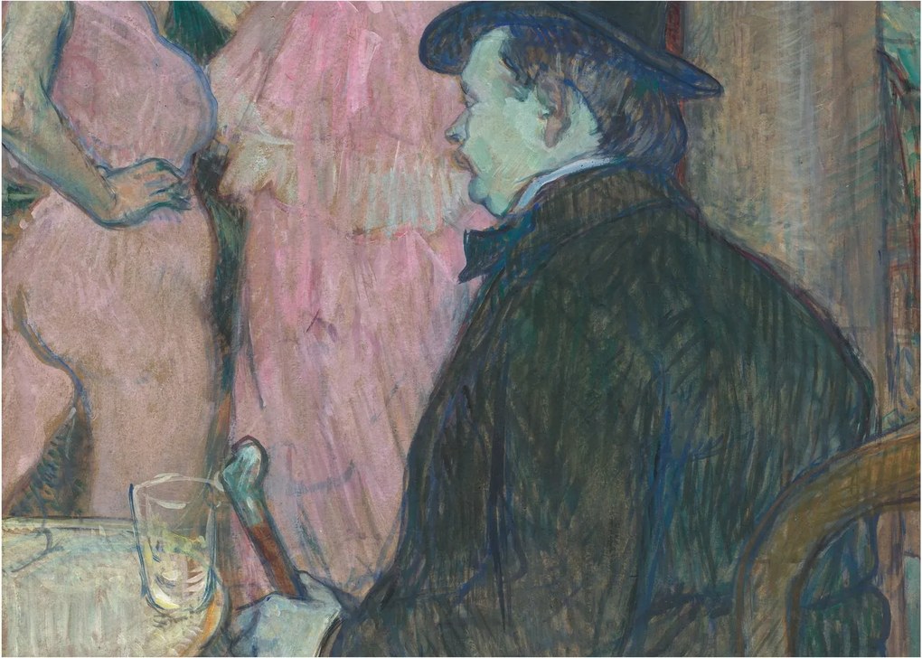 Sklenený obraz - Henri de Toulouse-Lautrec, Maxime Dethomas, reprodukcia (70x50 cm)