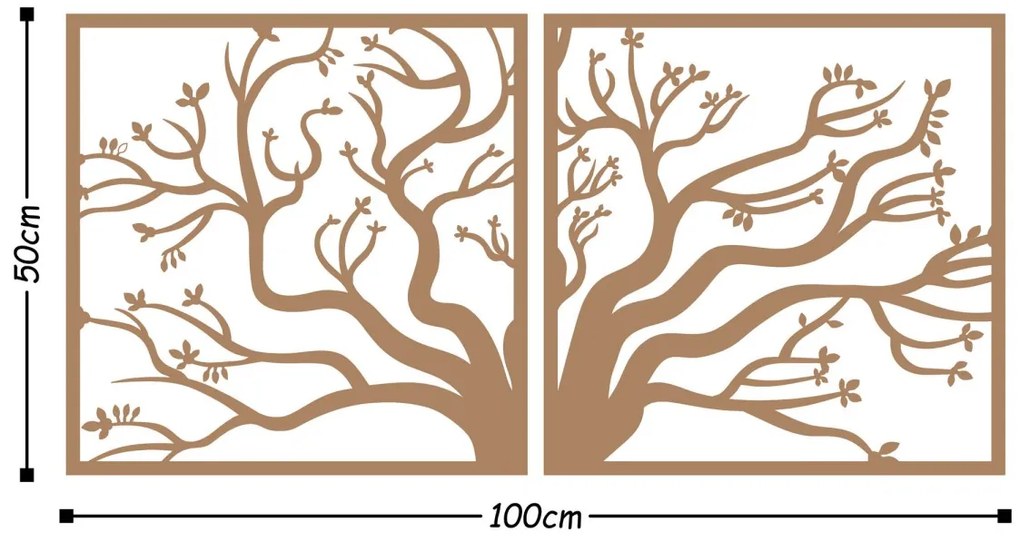 Nástenná dekorácia Strom II zlatá