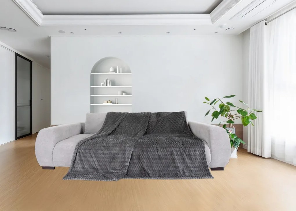 Deka Cashmere touch Big Dots 220x240 cm, antracit