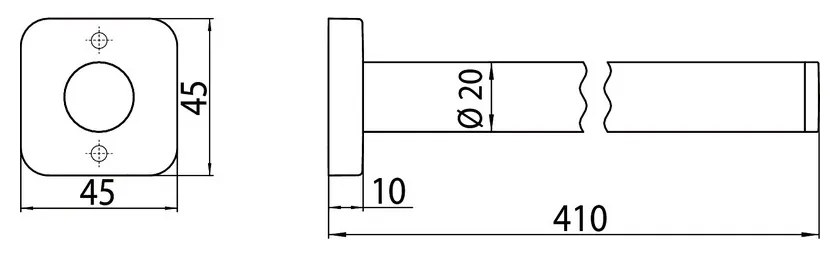 Emco Trend - Držiak na uterák 1-ramenný 410 mm, pevný, chróm 025000141