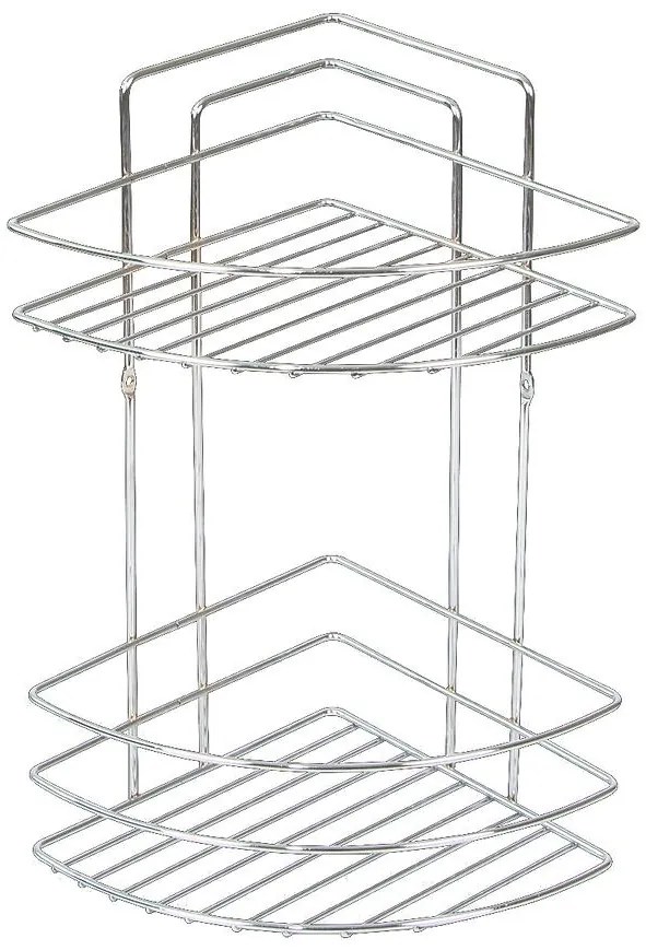 Kúpeľňová rohová polička dvojitá chrómová MX0964