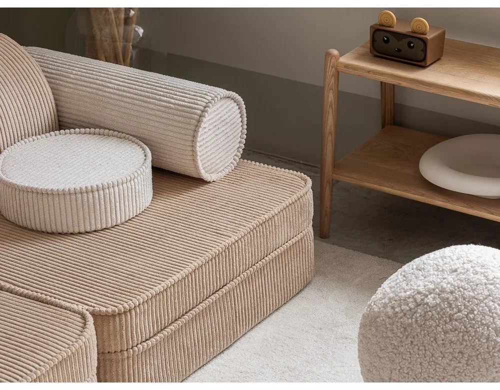 Svetlohnedá menčestrová detská pohovka 132 cm Settee – Wigiwama