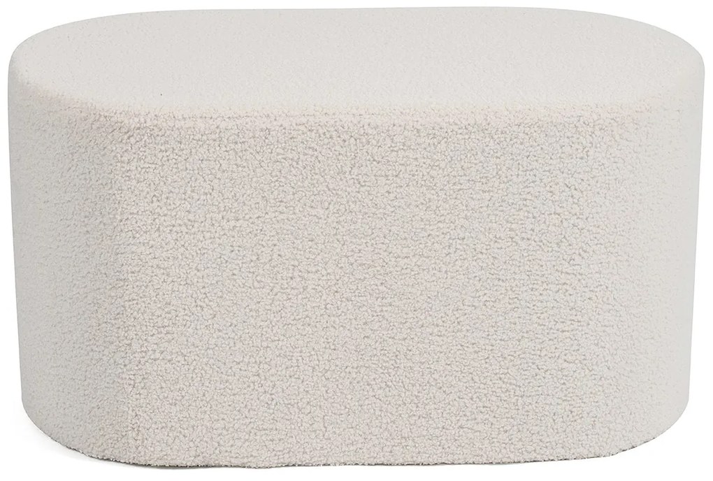 Noela Oválny puf s poťahom z buklé ADAL biely