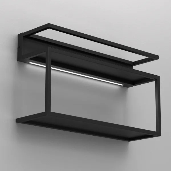 Nástenná polica s LED osvetlením SHELF 33x60 cm čierna